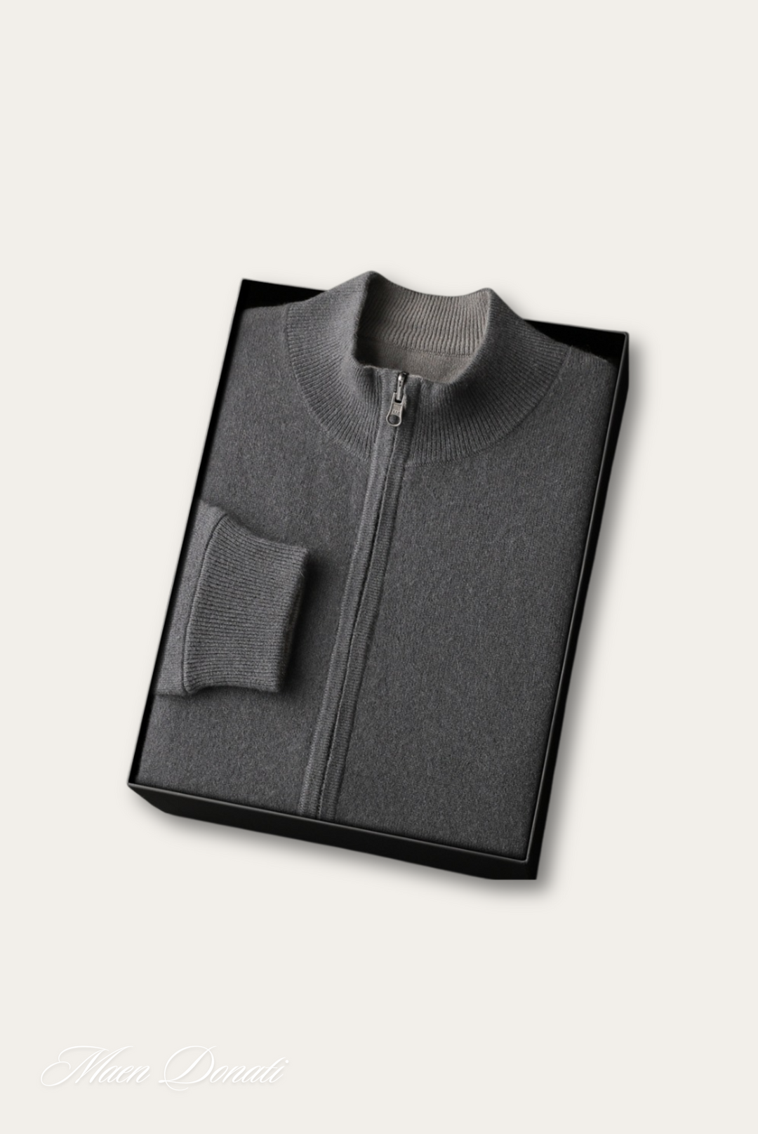 Luxury Warm Cashmere Cardigan for Men - Rowan-Gray-S-Nora Luxe
