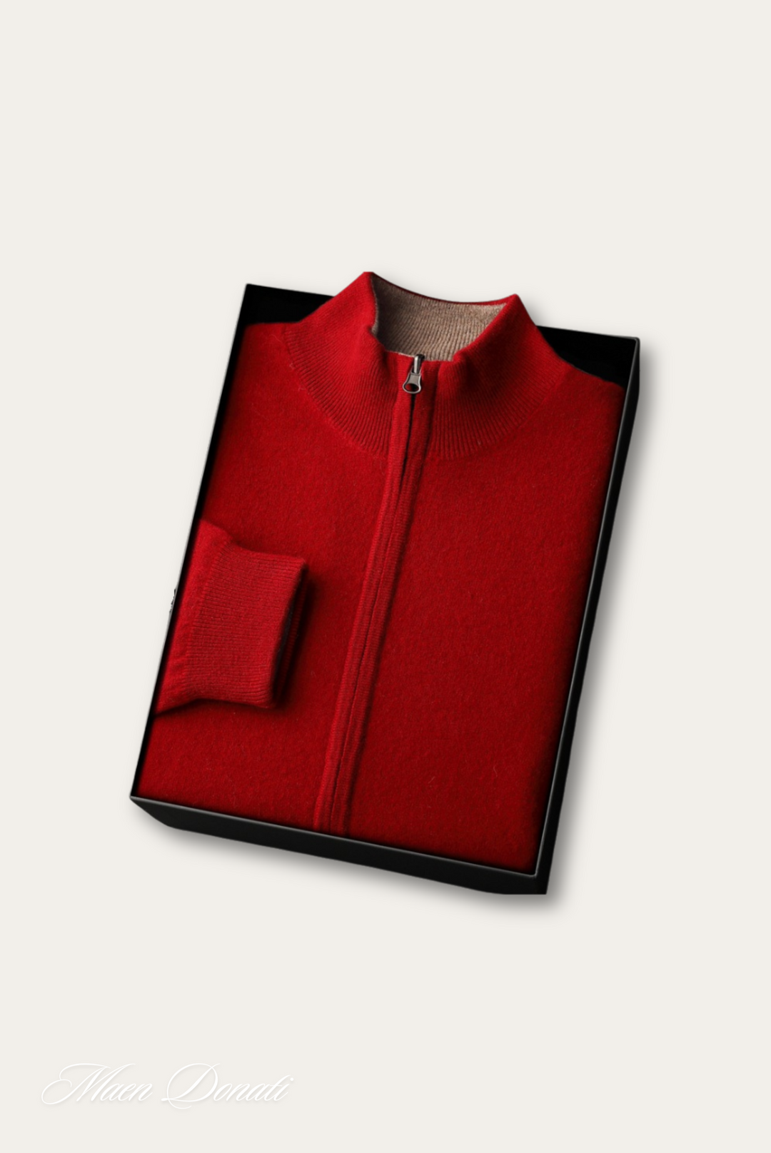 Luxury Warm Cashmere Cardigan for Men - Rowan-Red-S-Nora Luxe