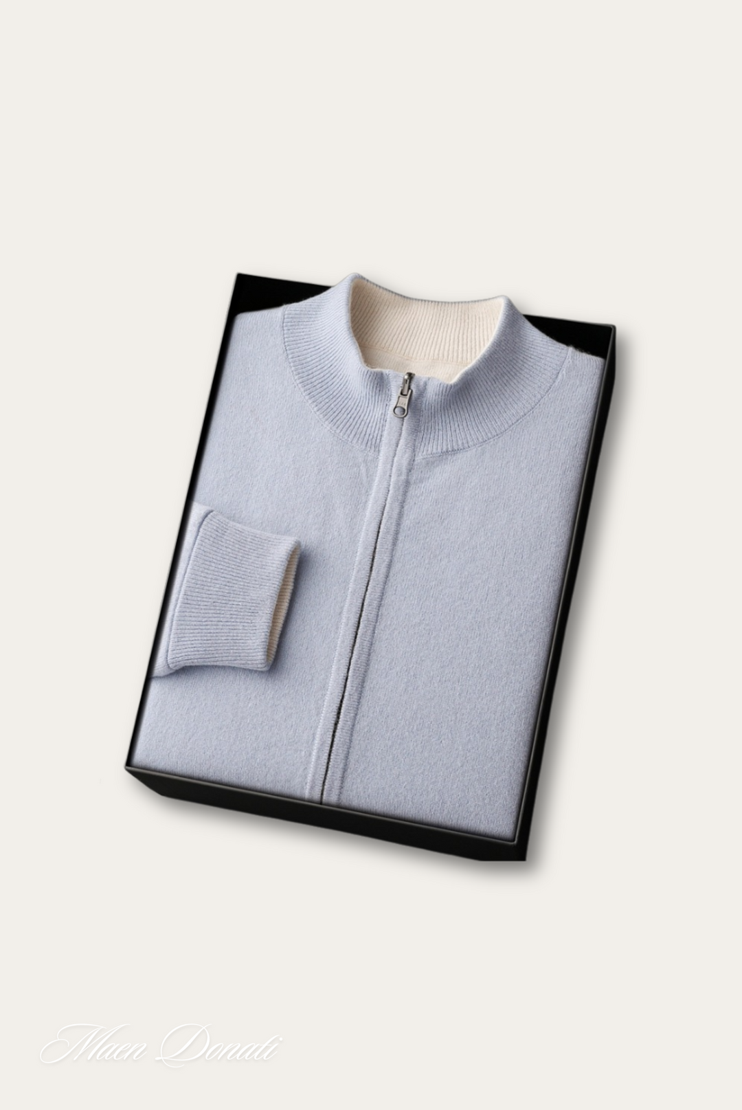 Luxury Warm Cashmere Cardigan for Men - Rowan-Silver gray-S-Nora Luxe
