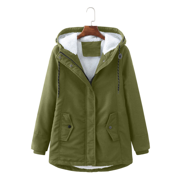 Luxury Winter Coat for Women - Aurora-Olive Green-S-Nora Luxe
