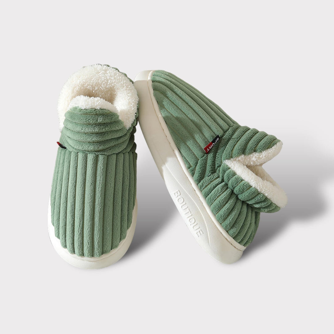 Luxury Winter Slippers - Elise-Green-3.5-4.0-Nora Luxe