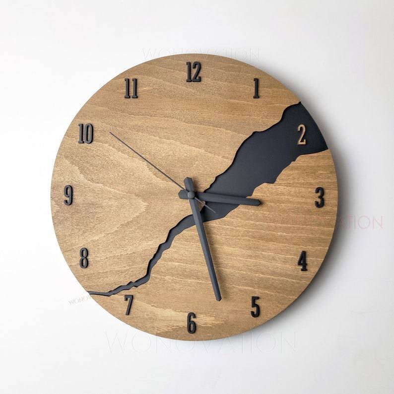Luxury Wooden Wall Clock – Nuvoro-Numbers-The Livary
