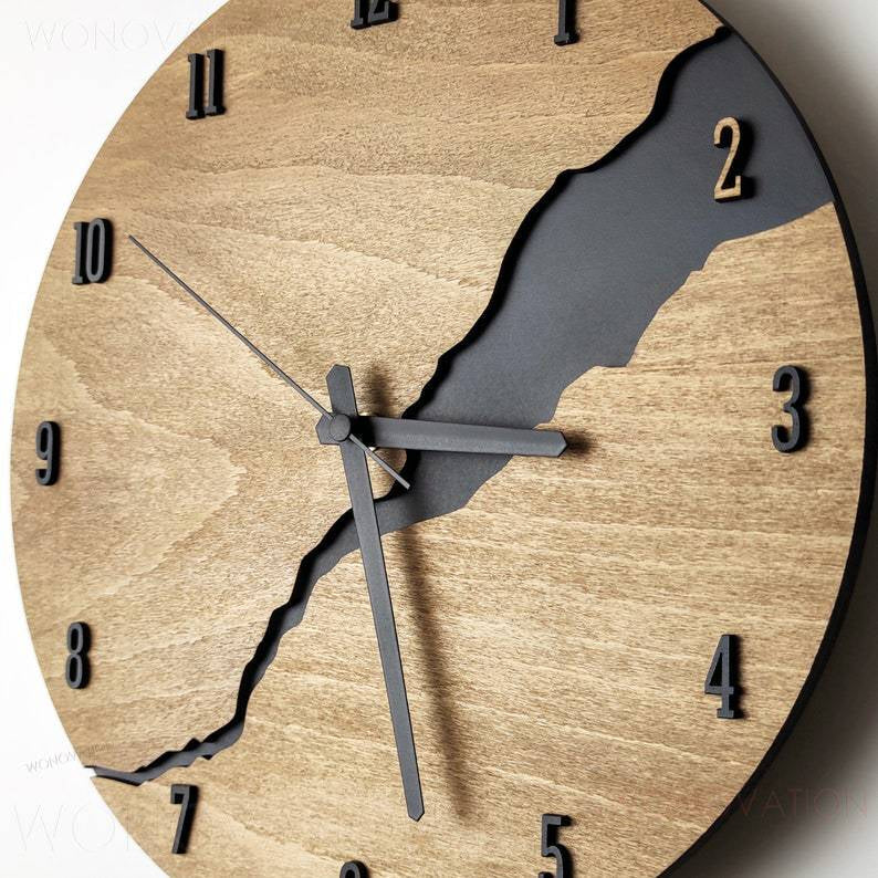 Luxury Wooden Wall Clock – Nuvoro-Numbers-The Livary