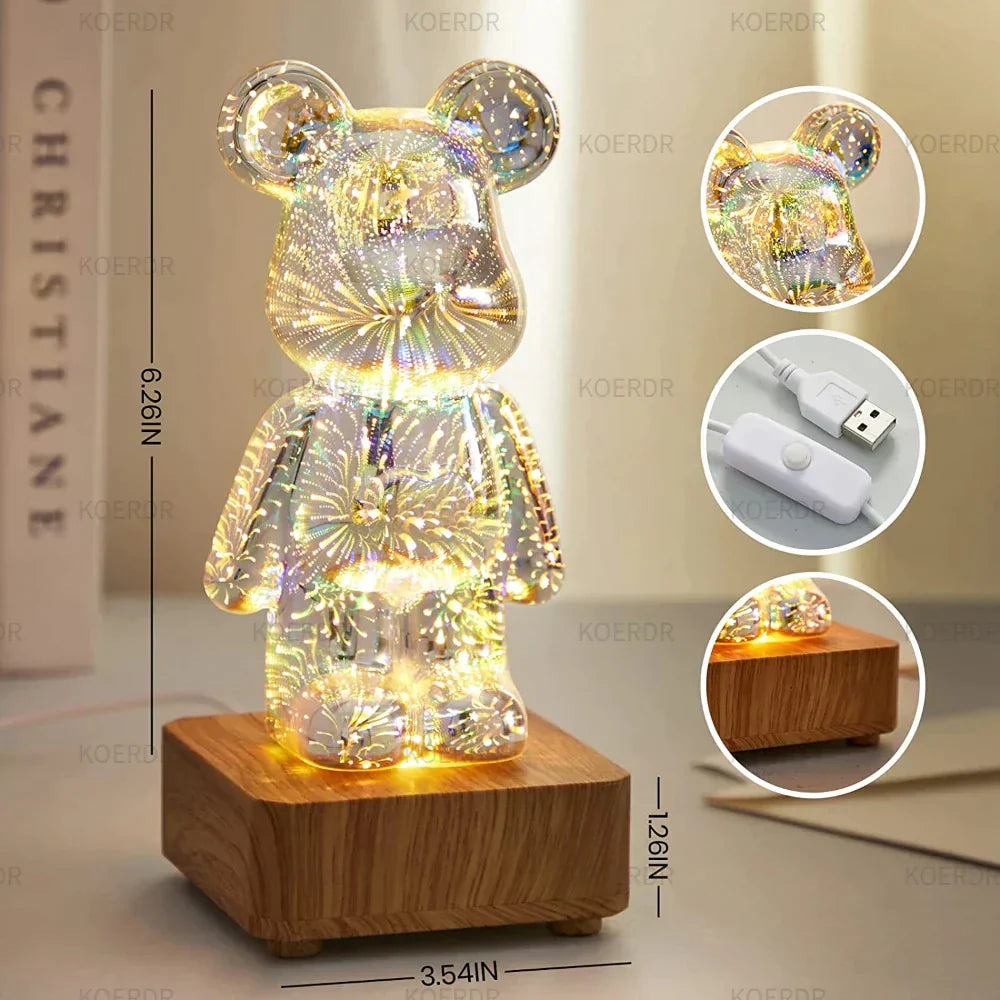 Magical 3D Firework Projection Mood Lamp - StarBear-7 Colors-Nora Luxe