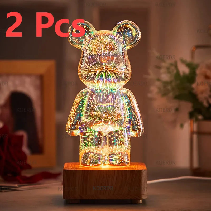 Magical 3D Firework Projection Mood Lamp - StarBear-7 Colors-Nora Luxe