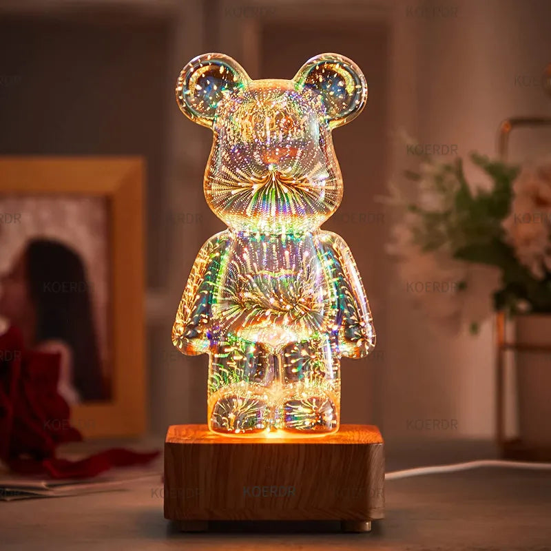 Magical 3D Firework Projection Mood Lamp - StarBear-7 Colors-Nora Luxe
