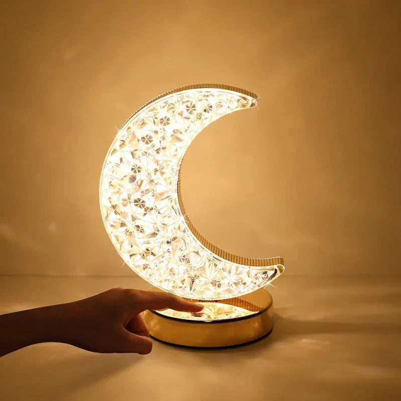 Magical Crystal Table Lamp with Dimming Function - Celestia-Moon-Nora Luxe