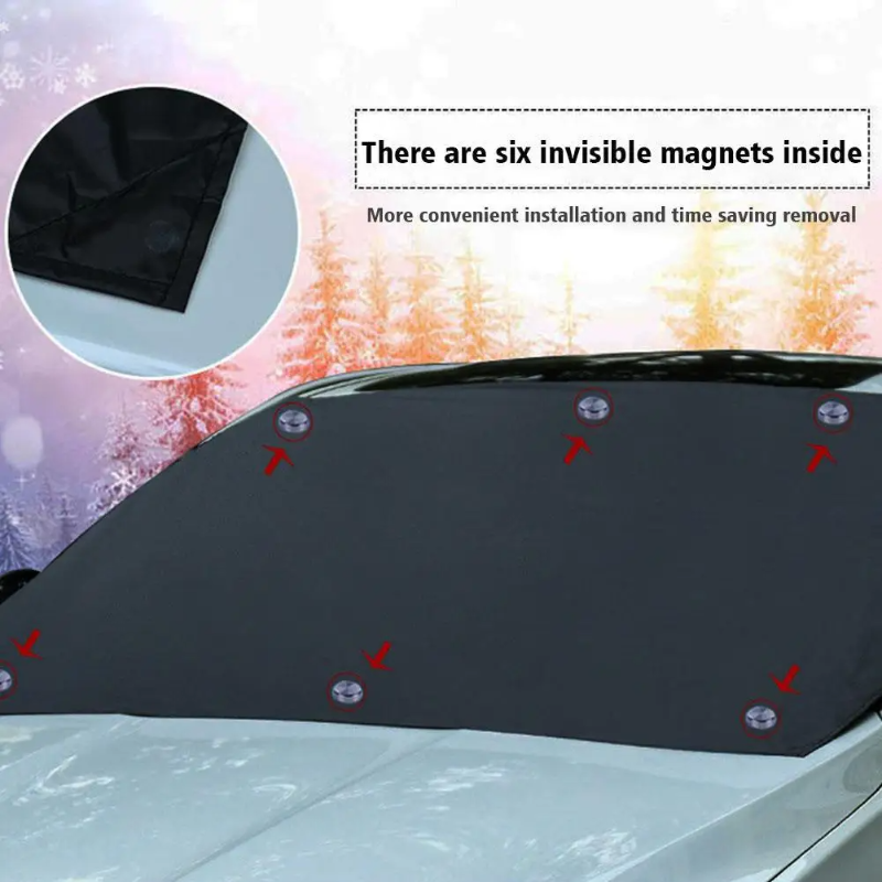 Magnetic All-Weather Windscreen Cover – FrostGuardia-Magnet + Ear Cups + Reflective Strips-Nora Luxe