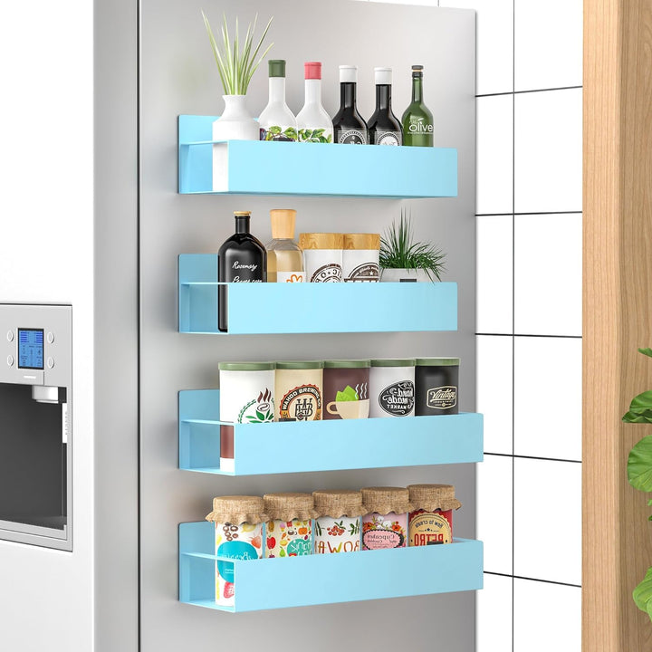 Magnetic Spice Rack Set of 4 – SpiceGrip-Blue-Nora Luxe