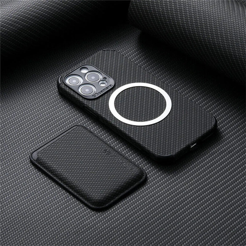 MagSafe Wallet Phone Case - TitanWallet-Carbon Black-iPhone 15 Pro Max-Nora Luxe