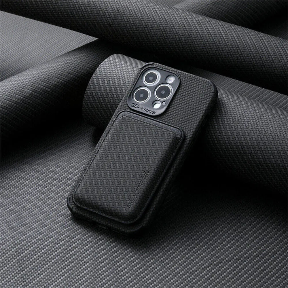 MagSafe Wallet Phone Case - TitanWallet-Carbon Black-iPhone 15 Pro Max-Nora Luxe
