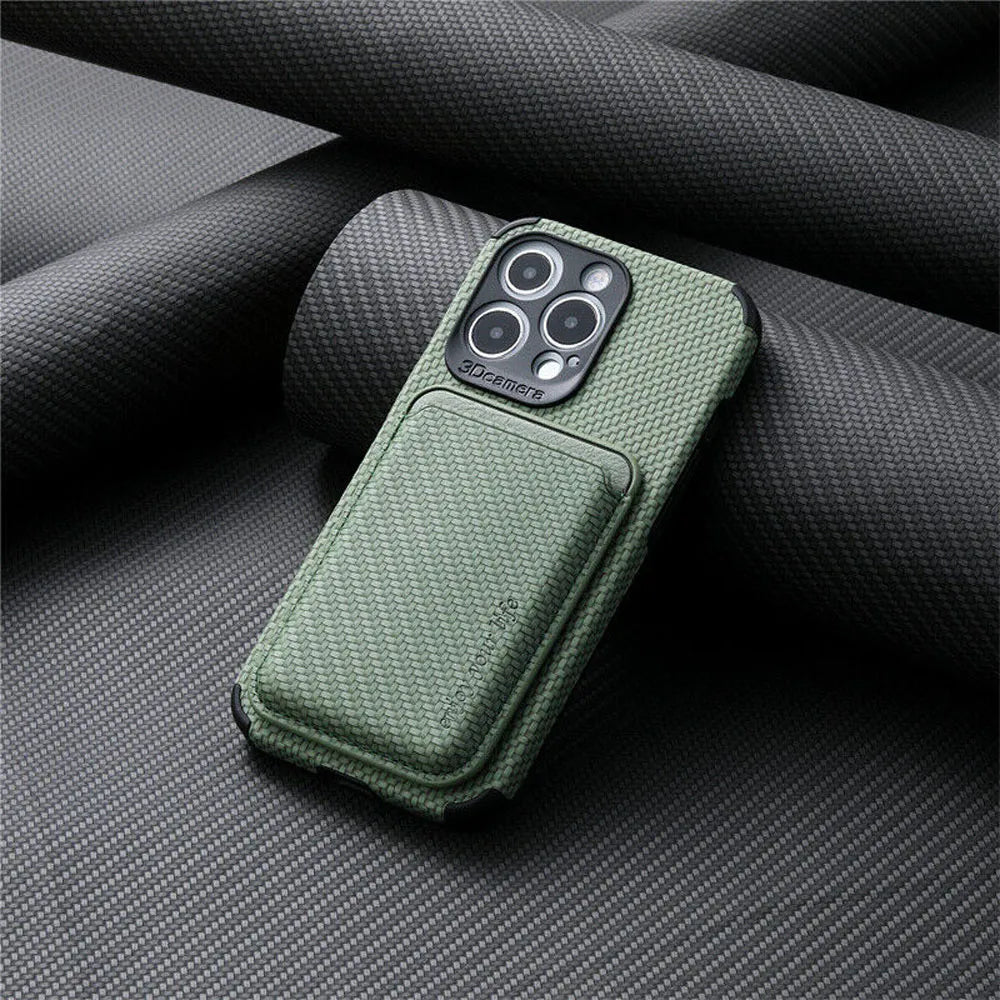 MagSafe Wallet Phone Case - TitanWallet-Carbon Green-iPhone 15 Pro Max-Nora Luxe