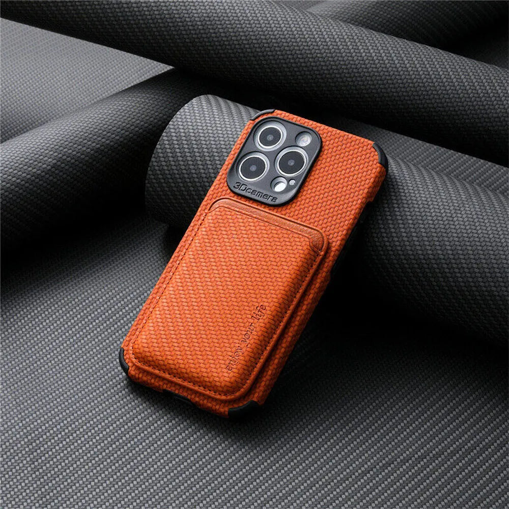 MagSafe Wallet Phone Case - TitanWallet-Carbon Orange-iPhone 15 Pro Max-Nora Luxe