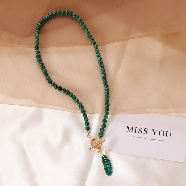 Malachite Natuuraura Necklace - Thalina-Nora Luxe