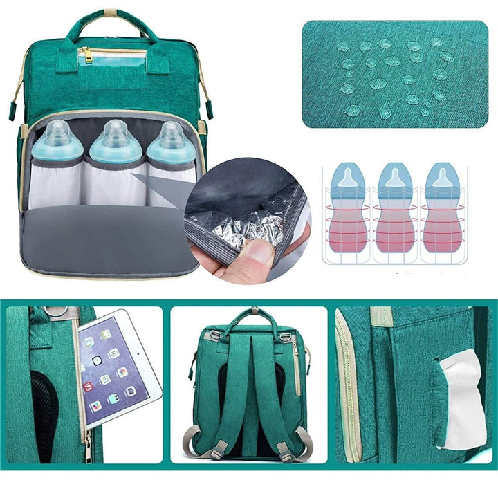 Convertible Baby Nappy Backpack with Foldable Bassinet – Waterproof Multi-Pocket Design