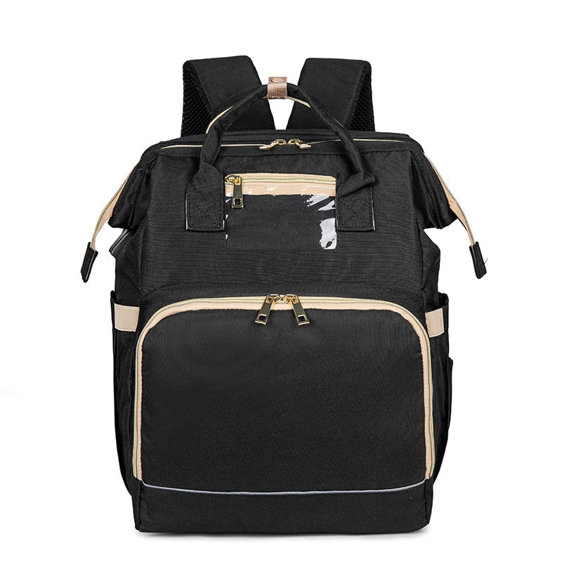 Convertible Baby Nappy Backpack with Foldable Bassinet – Waterproof Multi-Pocket Design