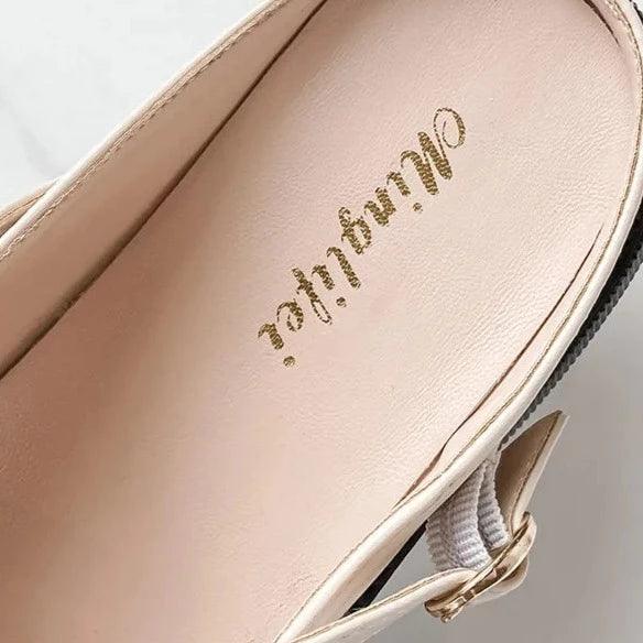 Mary Jane Pumps with Stylish Buckle - Clara-Ivory-2.5-Nora Luxe