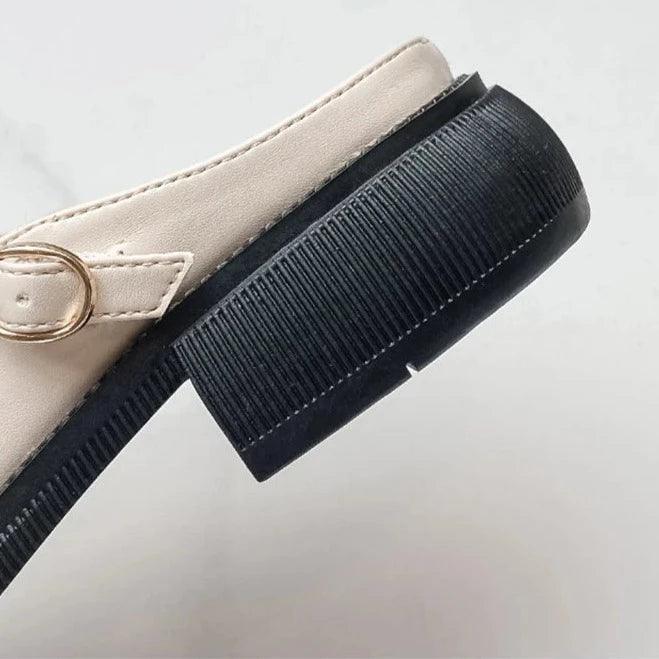 Mary Jane Pumps with Stylish Buckle - Clara-Ivory-2.5-Nora Luxe