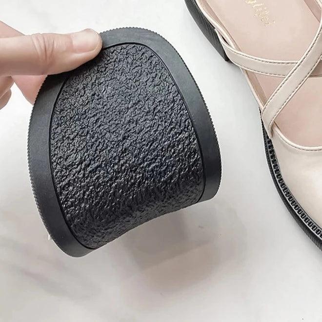 Mary Jane Pumps with Stylish Buckle - Clara-Ivory-2.5-Nora Luxe