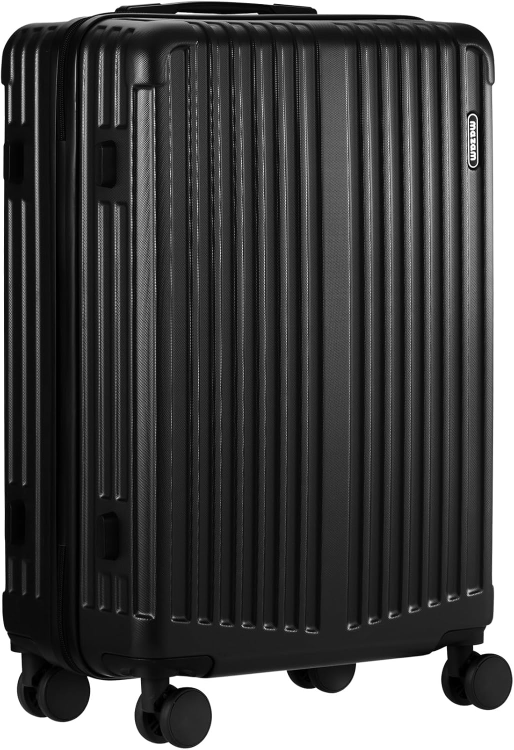 Large Hard-Shell Luggage with 360° Wheels and TSA Lock – Black Stripe