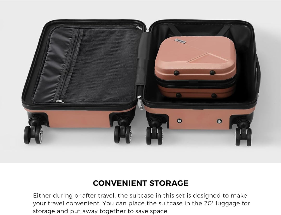 Compact 2-Piece Carry-On Luggage Set with Trolley Bag and Spinner Wheels – JetTrek