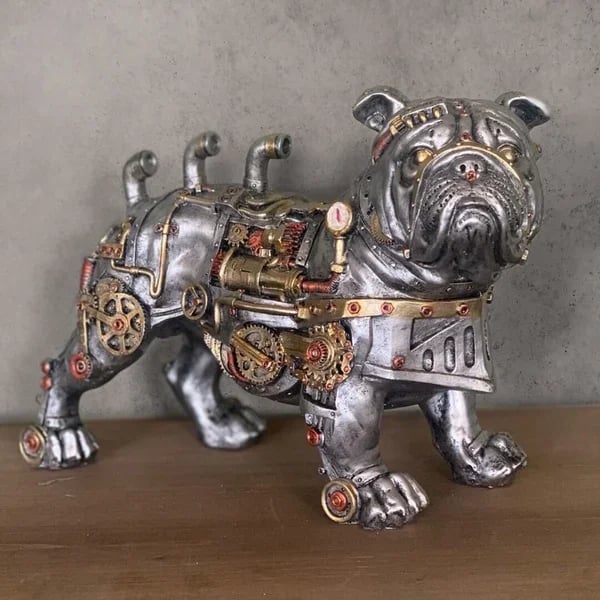 Mechanical Punk Animals Statues - GearBeast-Bulldog-Nora Luxe
