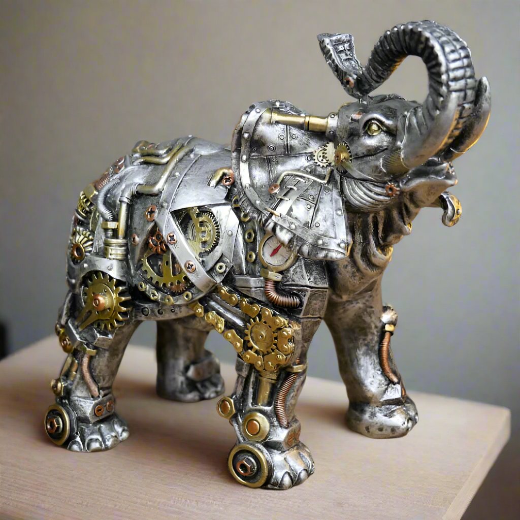 Mechanical Punk Animals Statues - GearBeast-Elephant-Nora Luxe