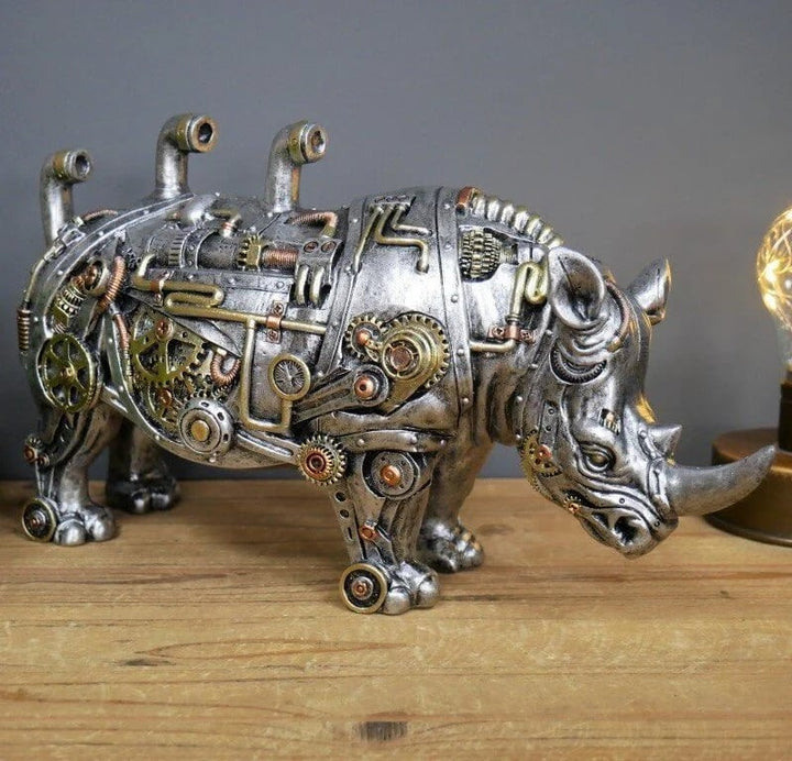 Mechanical Punk Animals Statues - GearBeast-Rhinoceros-Nora Luxe