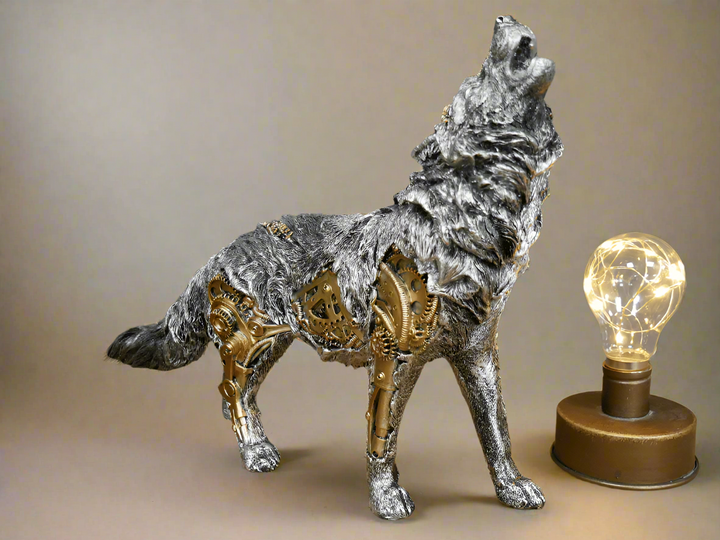 Mechanical Punk Animals Statues - GearBeast-Wolf-Nora Luxe
