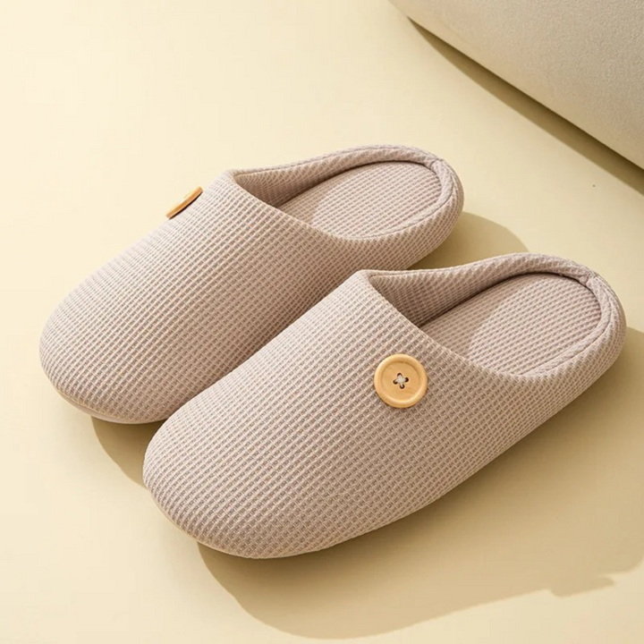 Memory Foam Comfort Slippers - CloudStep-3.5-4-Khaki-Nora Luxe