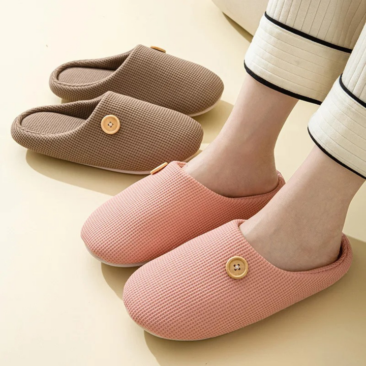 Memory Foam Comfort Slippers - CloudStep-3.5-4-Khaki-Nora Luxe