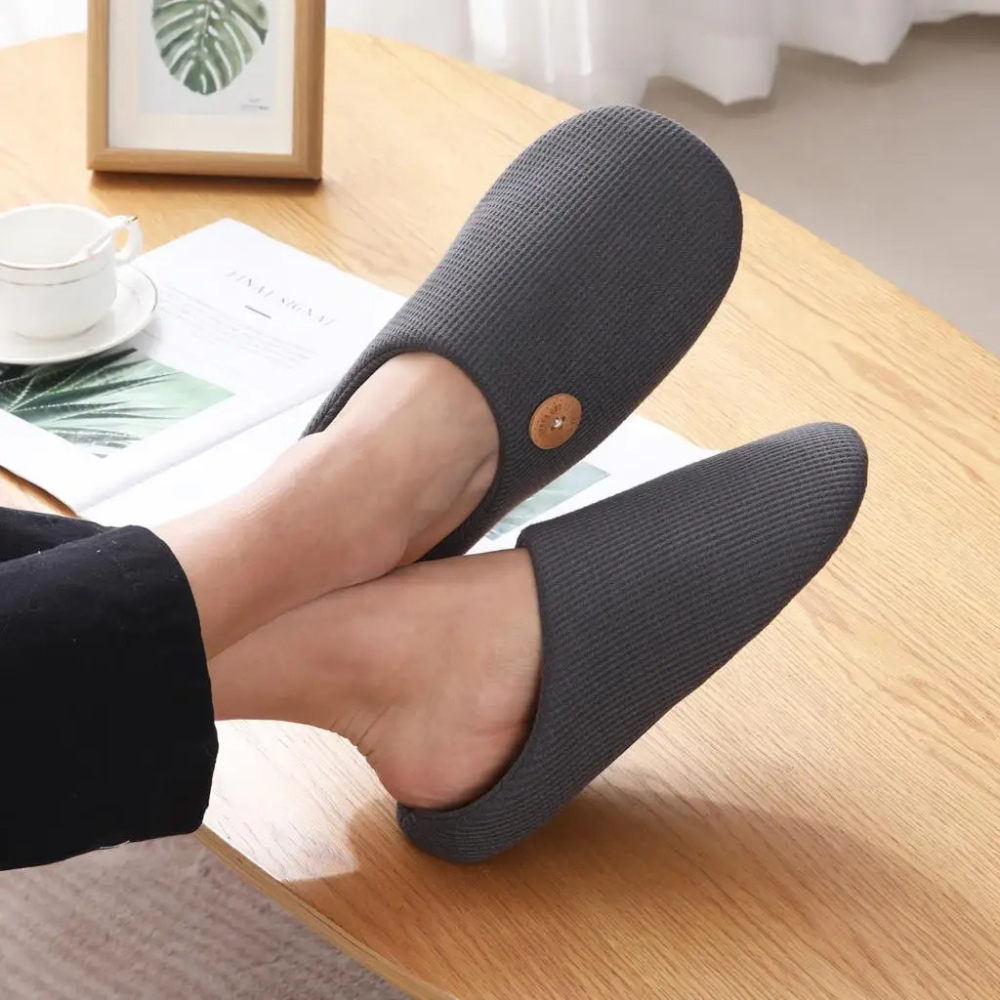 Memory Foam Comfort Slippers - CloudStep-3.5-4-Khaki-Nora Luxe