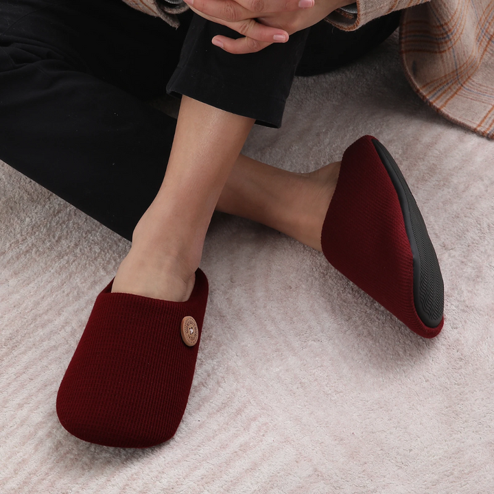 Memory Foam Comfort Slippers - CloudStep-3.5-4-Khaki-Nora Luxe