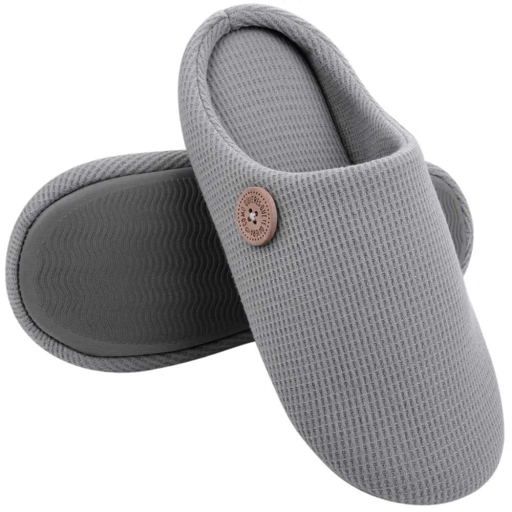 Memory Foam Comfort Slippers - CloudStep-3.5-4-Light grey-Nora Luxe
