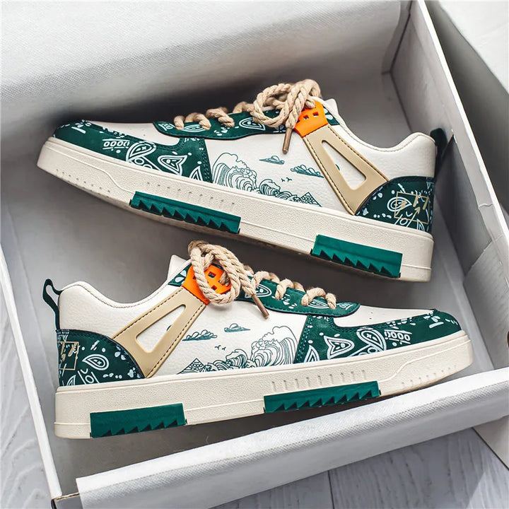 Men's anti-slip laced shoes - Max-Green-6-Nora Luxe