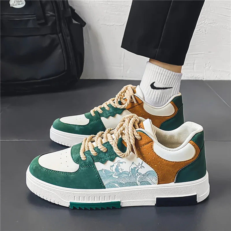 Men's anti-slip laced shoes - Max-Green Blue-6-Nora Luxe