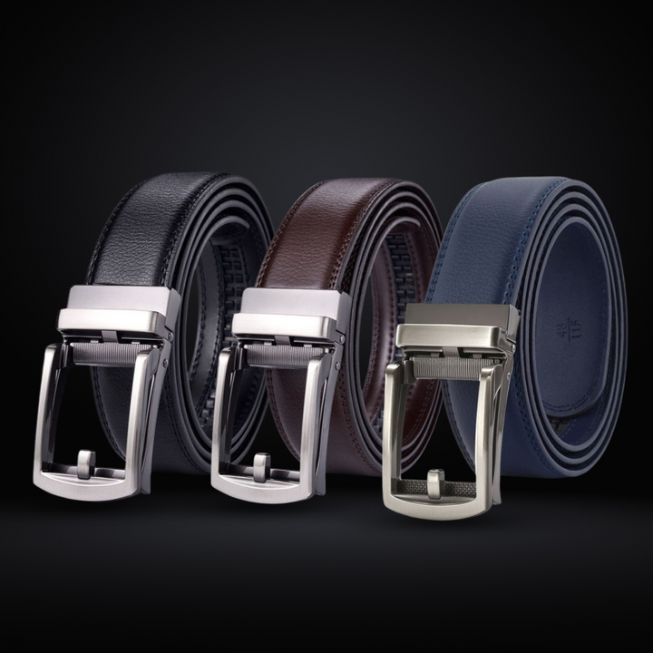 Men's Belt with Automatic Buckle - SnapFit Belt-Black-Nora Luxe