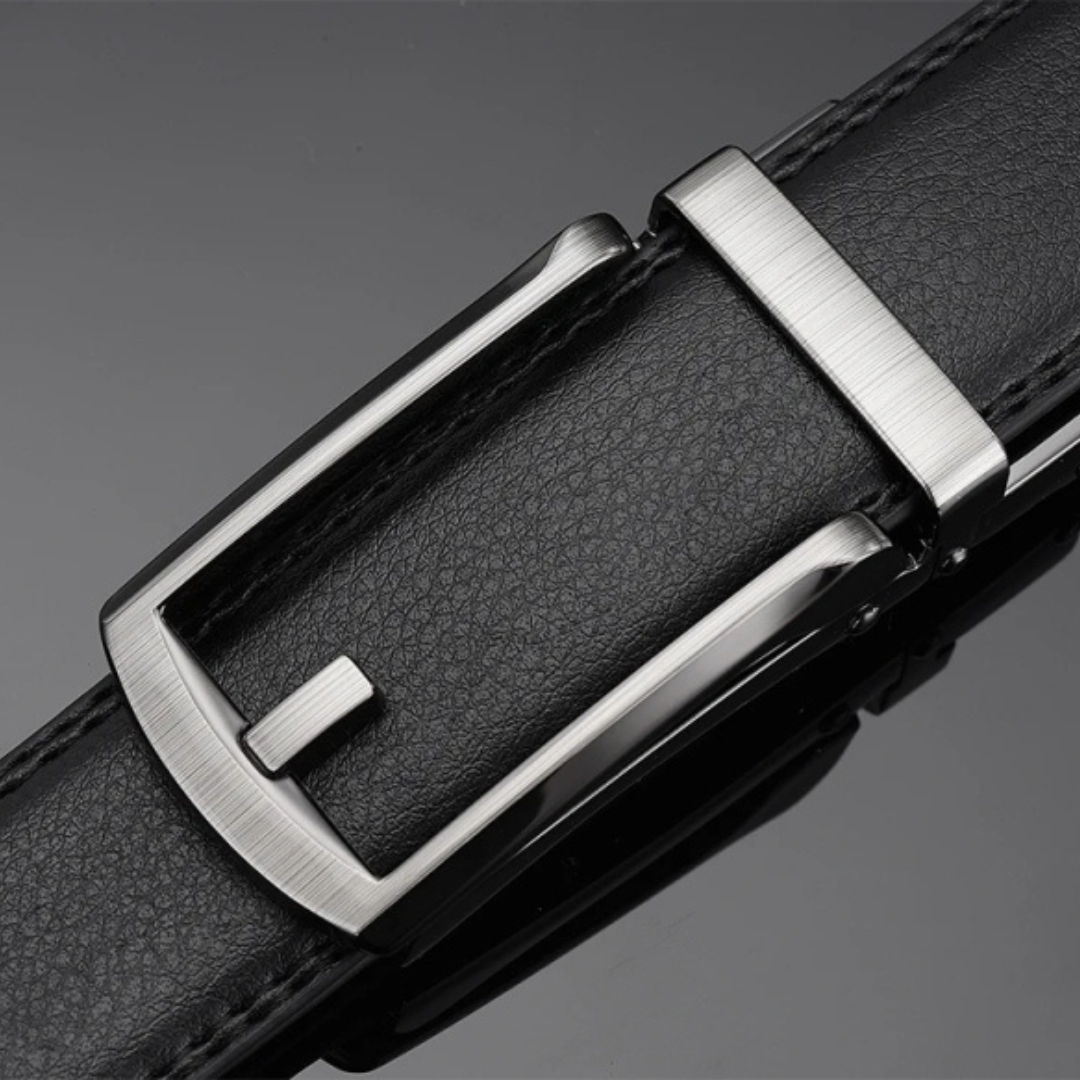 Men's Belt with Automatic Buckle - SnapFit Belt-Black-Nora Luxe