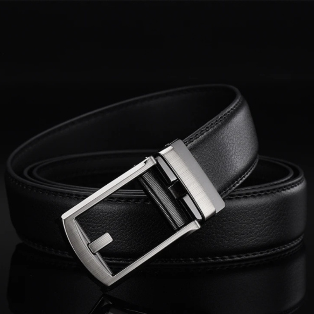 Men's Belt with Automatic Buckle - SnapFit Belt-Black-Nora Luxe