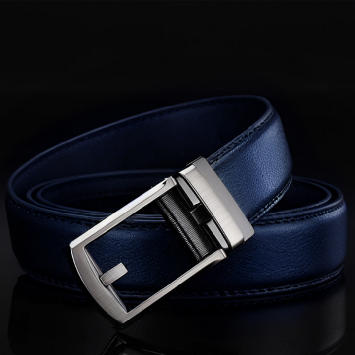 Men's Belt with Automatic Buckle - SnapFit Belt-Blue-Nora Luxe