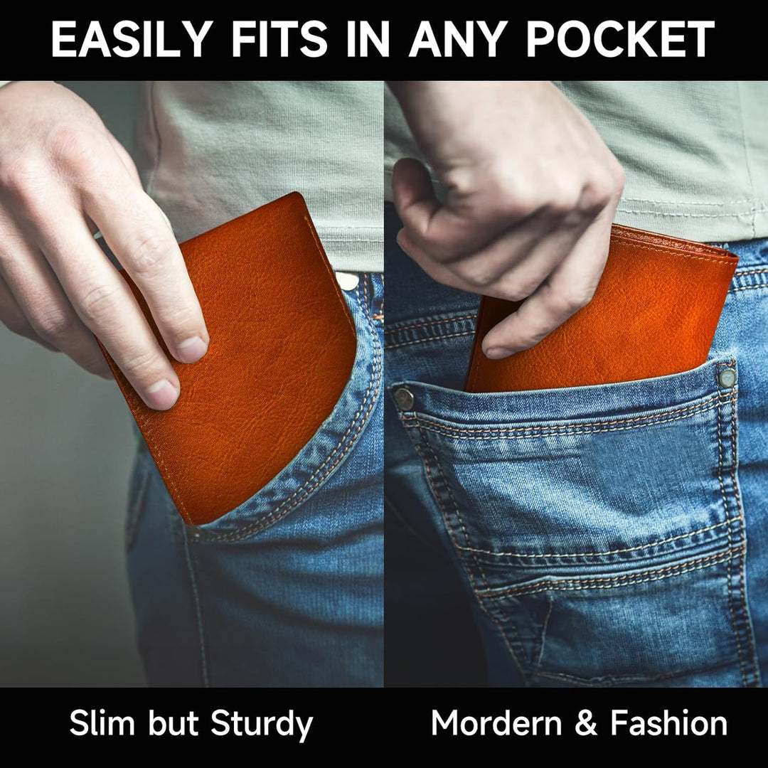 Men's Bifold Wallet made of Top Grain Leather - EliteFold-Brown-Nora Luxe