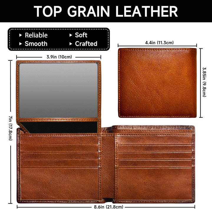 Men's Bifold Wallet made of Top Grain Leather - EliteFold-Brown-Nora Luxe