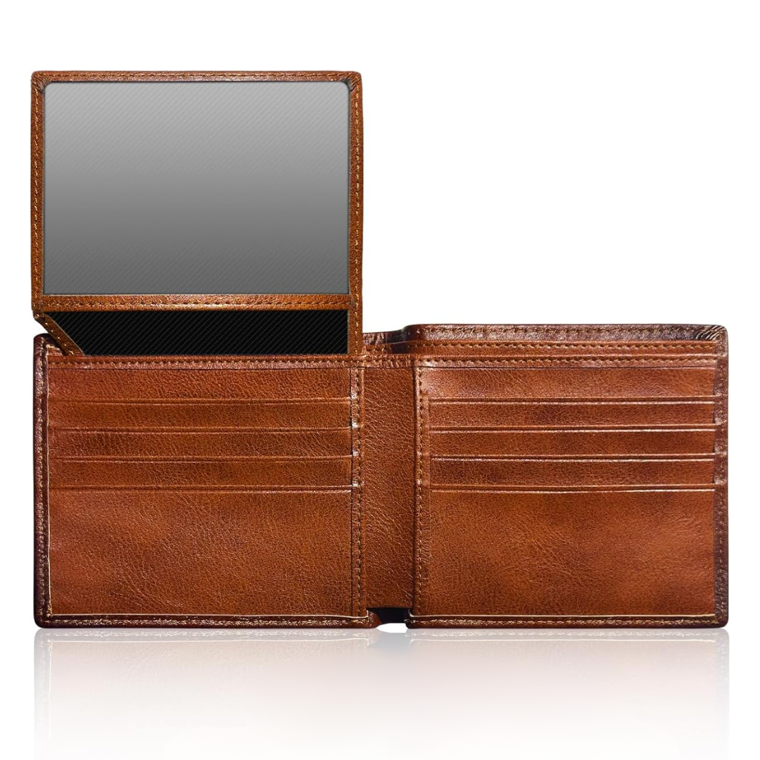 Men's Bifold Wallet made of Top Grain Leather - EliteFold-Brown-Nora Luxe