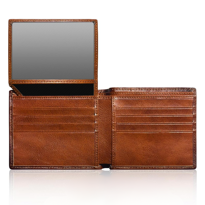 Men's Bifold Wallet made of Top Grain Leather - EliteFold-Brown-Nora Luxe