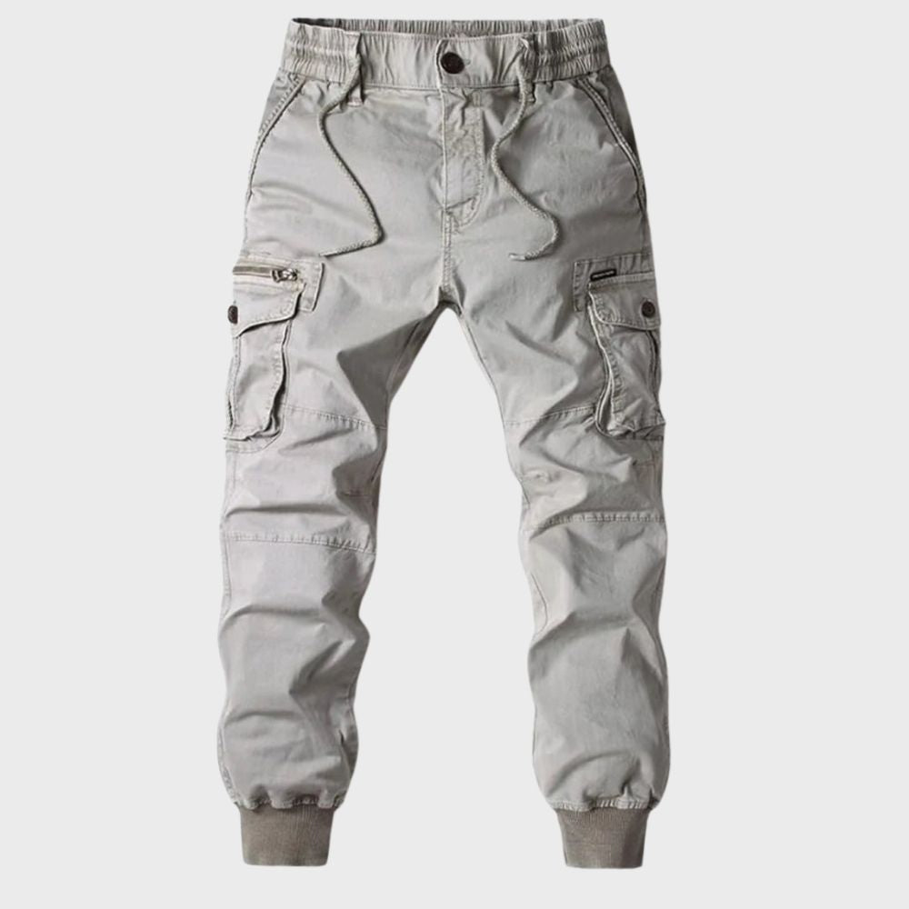 Men's Cargo Joggers - Titan-Light Gray-29-Nora Luxe