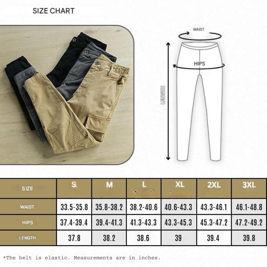 Men's Cargo Outdoor Trousers – Marco-Black-M-Nora Luxe