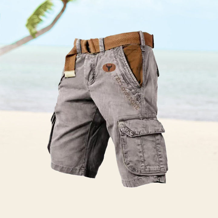 Men's Cargo Shorts - TrekFlex-Apricot-S-Nora Luxe