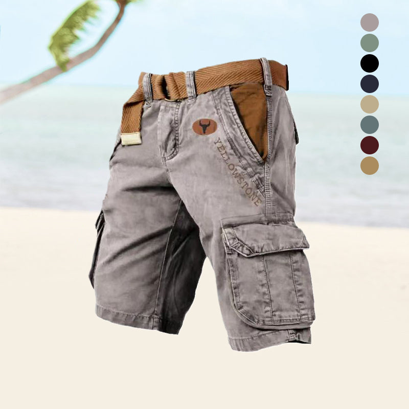 Men's Cargo Shorts - TrekFlex-Black-S-Nora Luxe