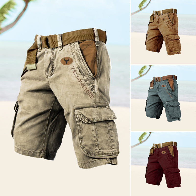 Men's Cargo Shorts - TrekFlex-Black-S-Nora Luxe
