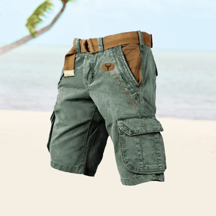 Men's Cargo Shorts - TrekFlex-Cyan-S-Nora Luxe